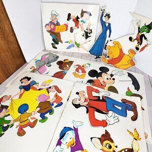 Vintage Walt Disney Character Thick Paper Cut-Outs Printed in USA